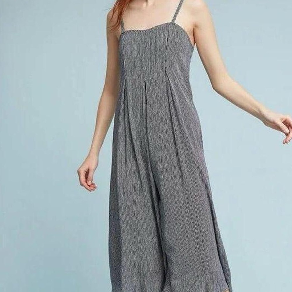 Anthro Saturday/Sunday White & Blue Jumpsuit